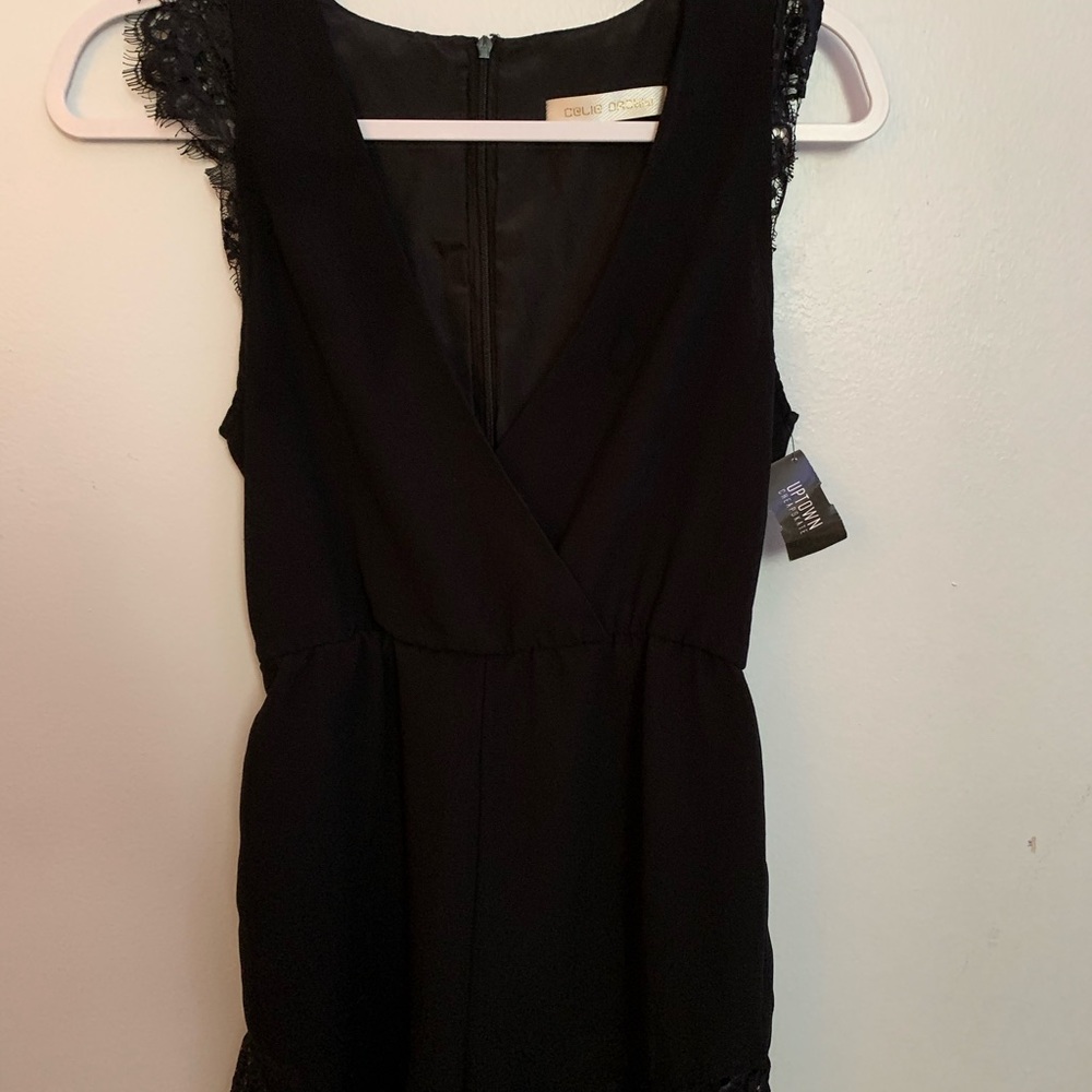 Formal black lace romper